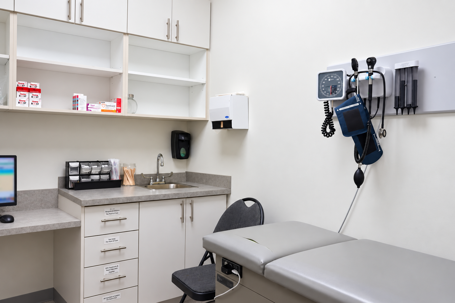 Inside a clinic exam room